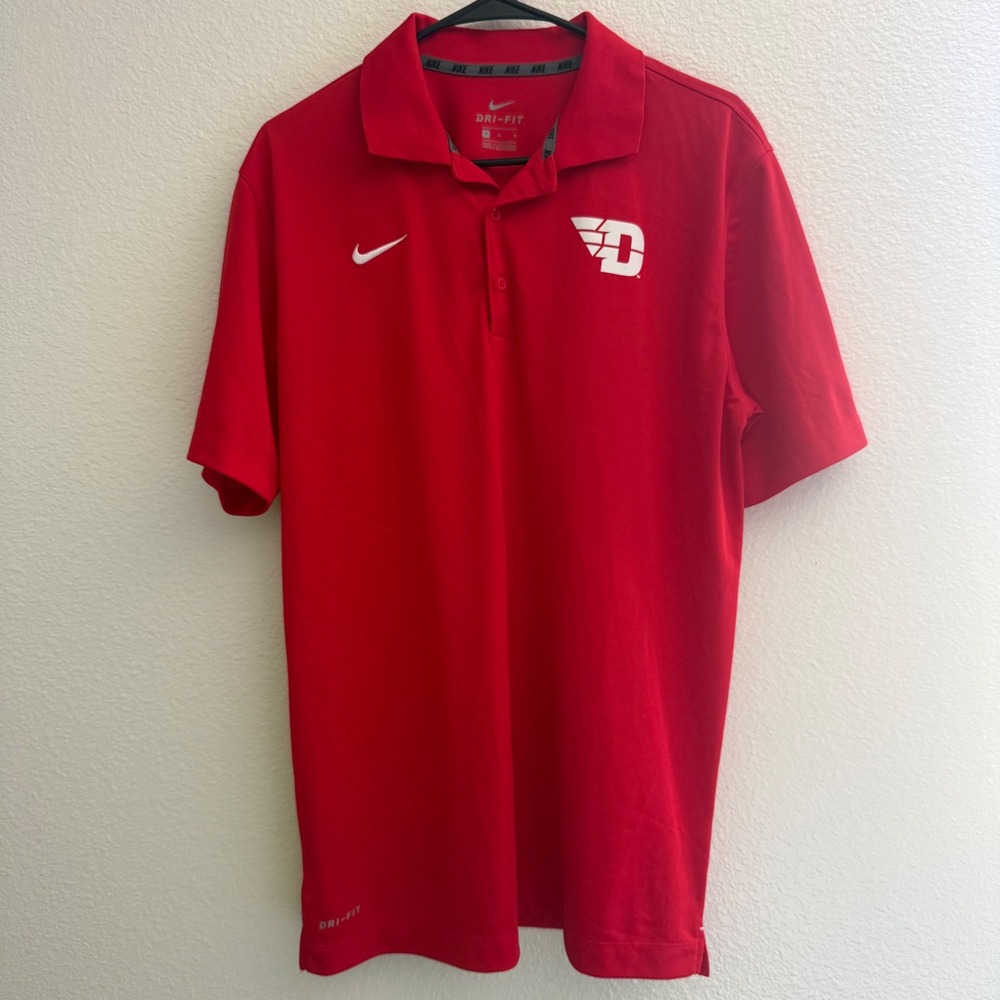 University of Dayton Flyers NCAA Nike Dri-FIT Polo Shirt Men's Size Medium Golf